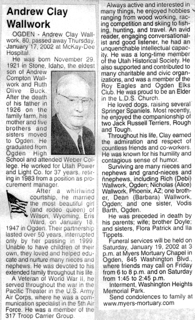 Andrew Clay Wallwork obit