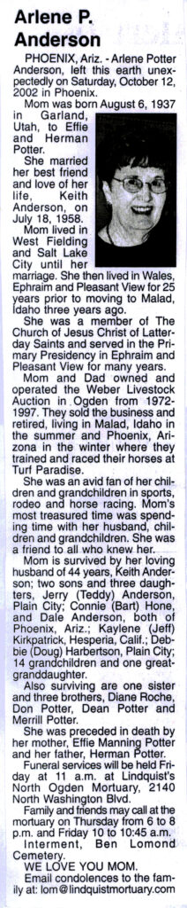 Arlene Potter Anderson obit