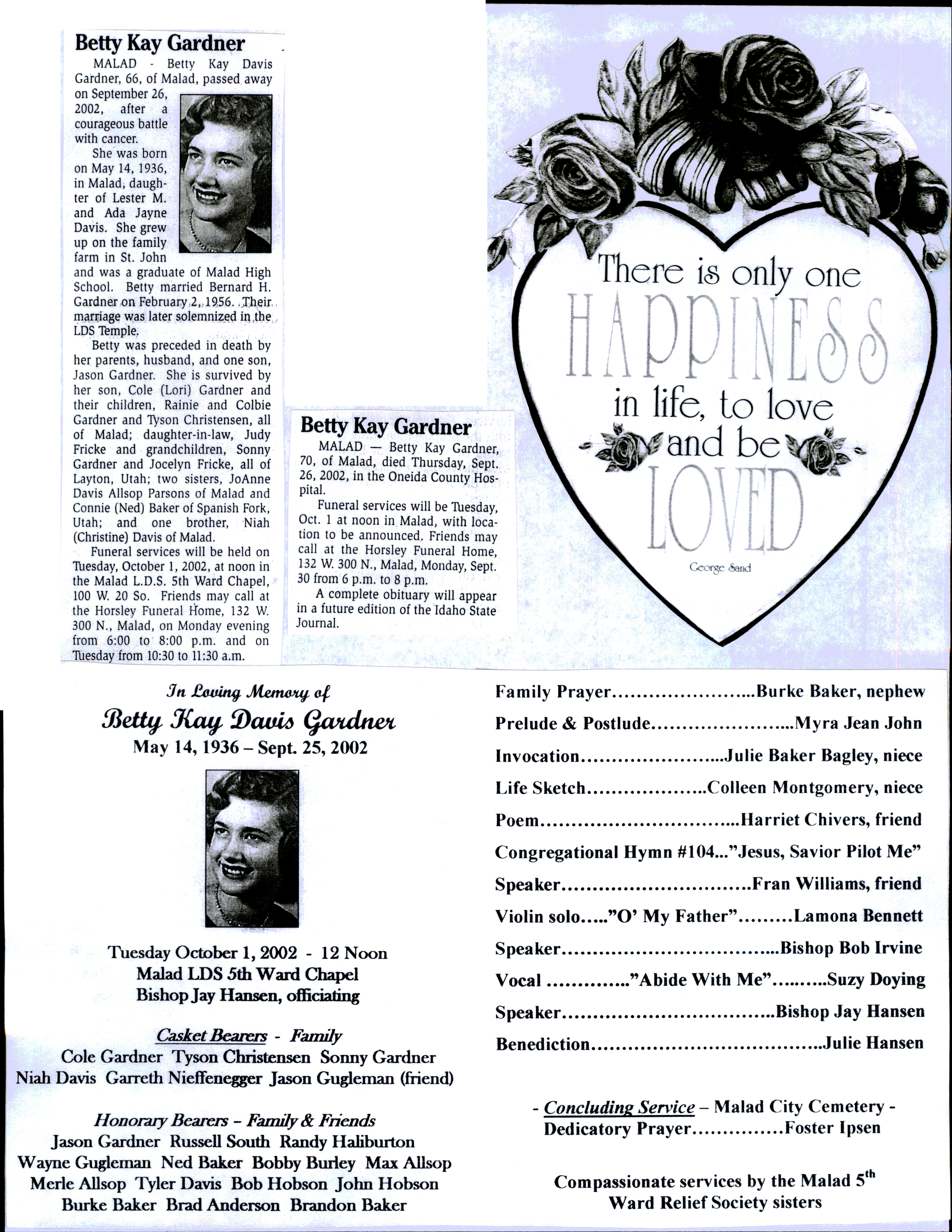 Betty Kay Davis Gardner obit