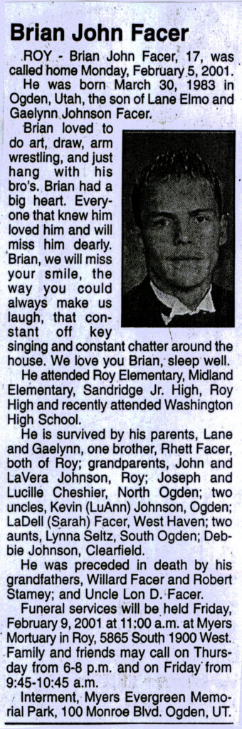 Brian John Facer obit