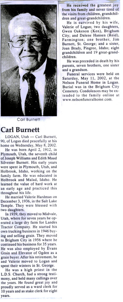 Carl Burnett obit