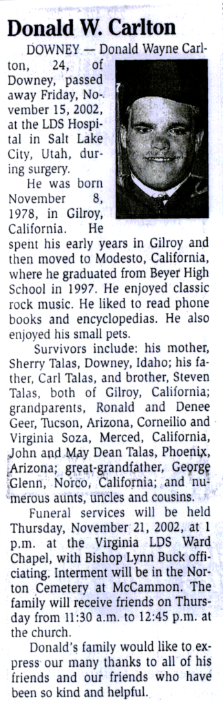 Donald Wayne Carlton obit