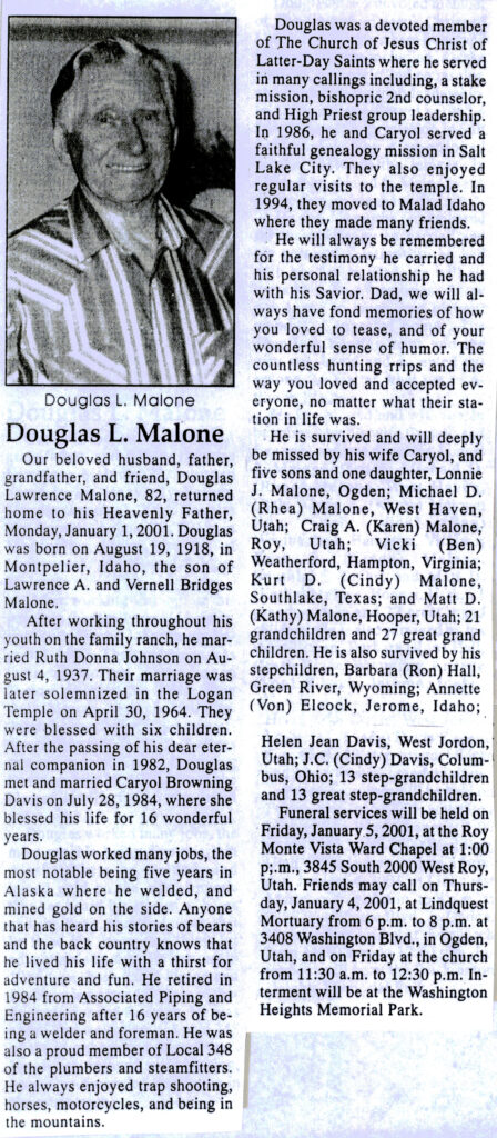Douglas Lawrence Malone obit
