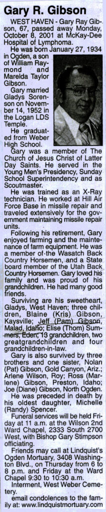Gary Ray Gibson obit