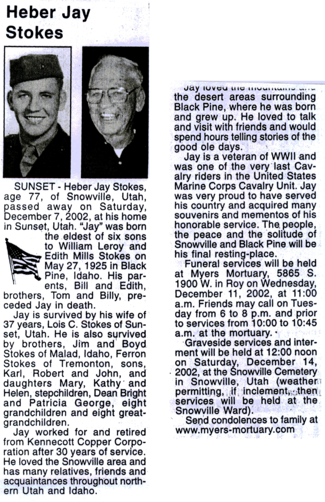 Heber Jay Stokes obit