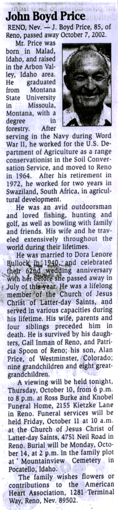 John Boyd Price obit
