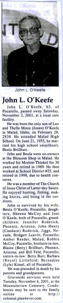 'Keefe obit