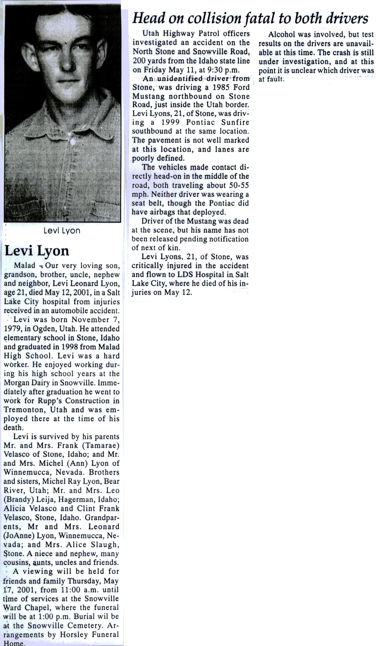 Levi Leonard Lyon obit