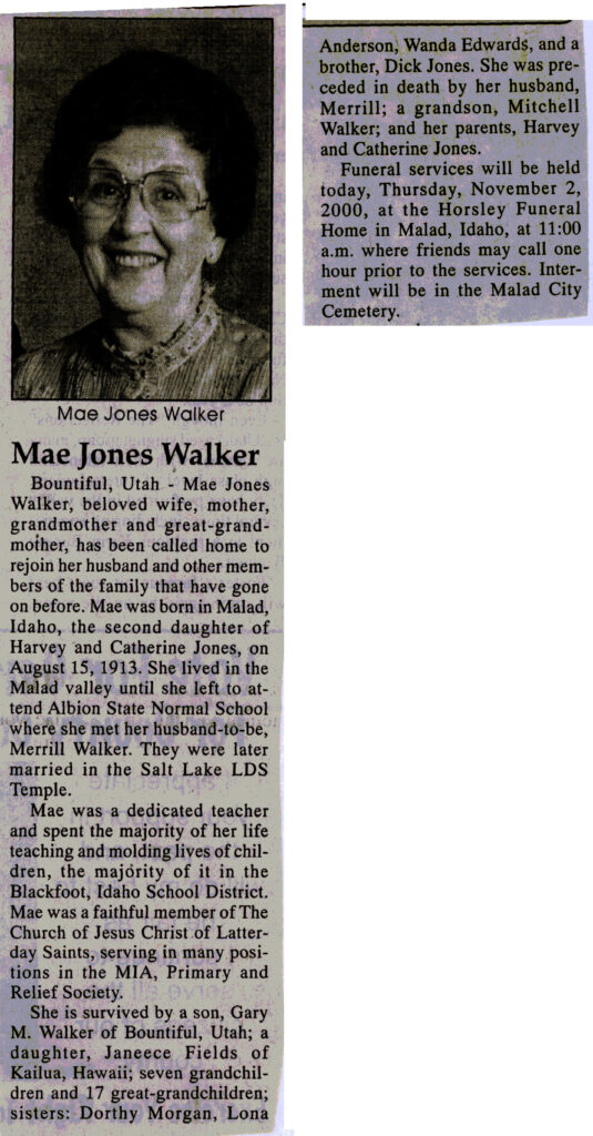 Mae Jones Walker obit