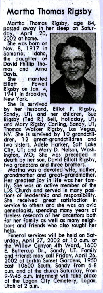 Martha Thomas Rigsby obit