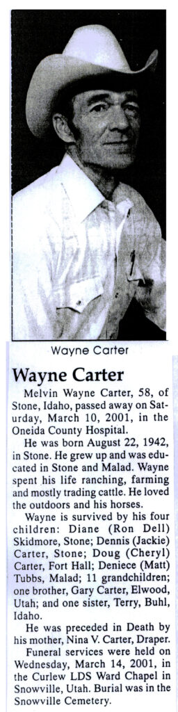 Melvin Wayne Carter obit