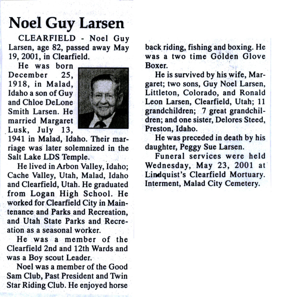 Noel Guy Larsen obit