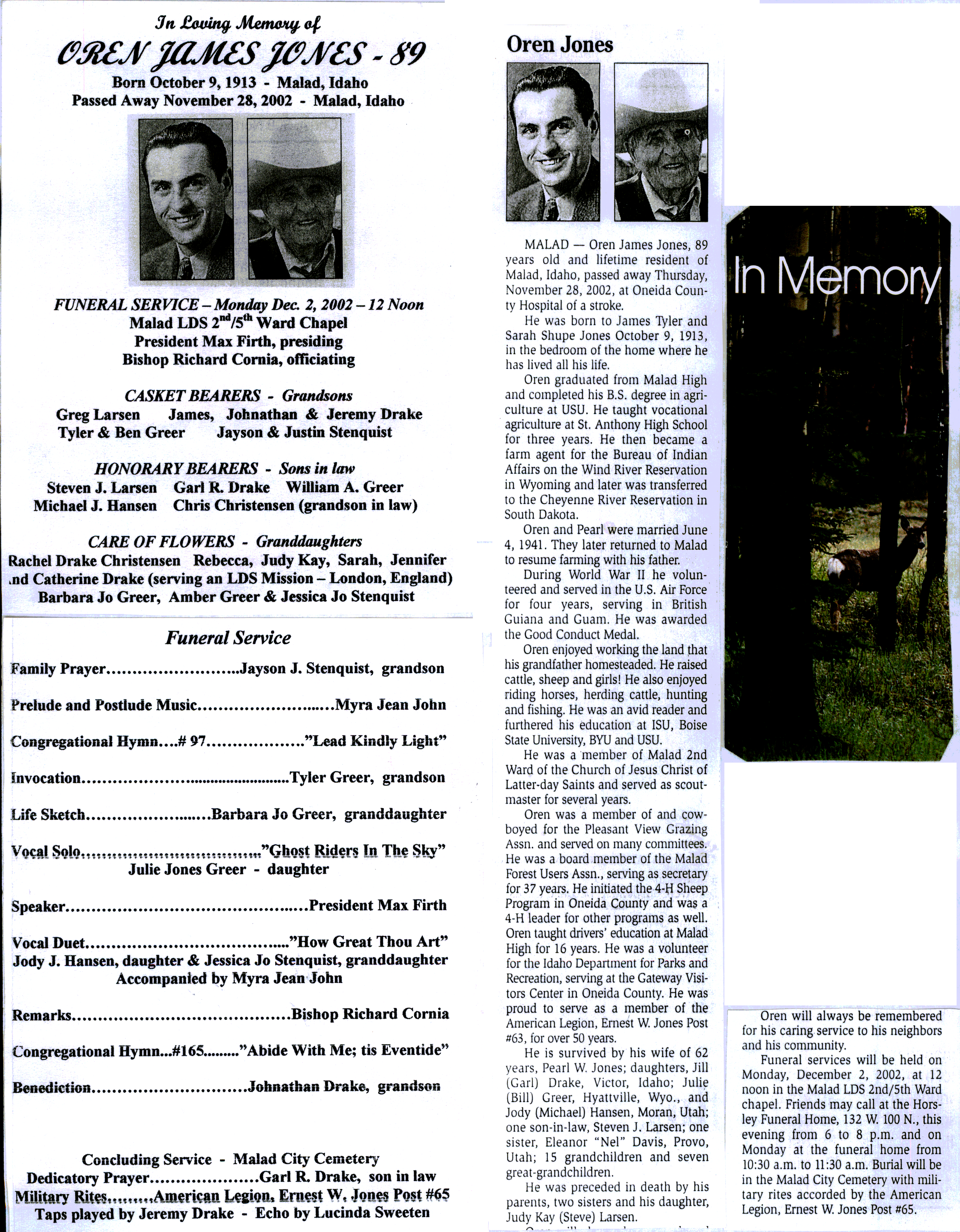 Oren James Jones obit