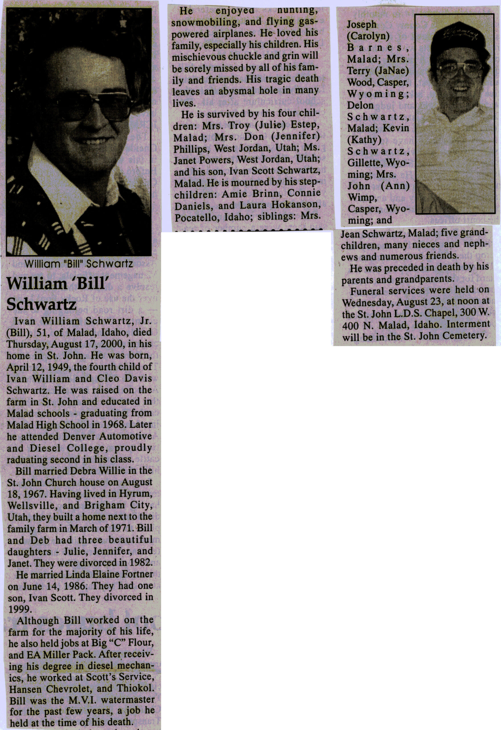 William (Bill) Schwartz obit