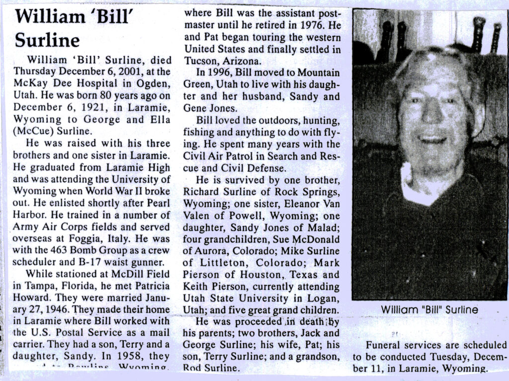 William (Bill) Surline obit