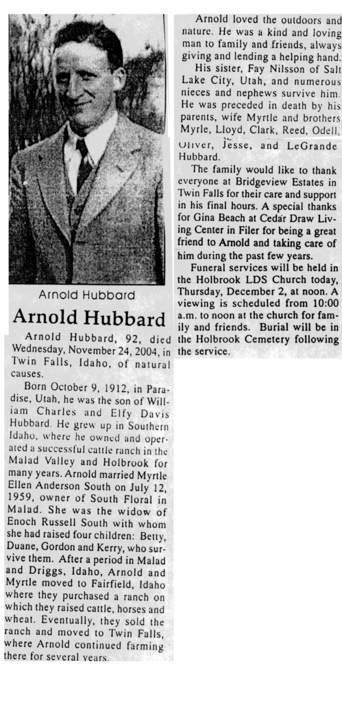 Arnold Hubbard obit
