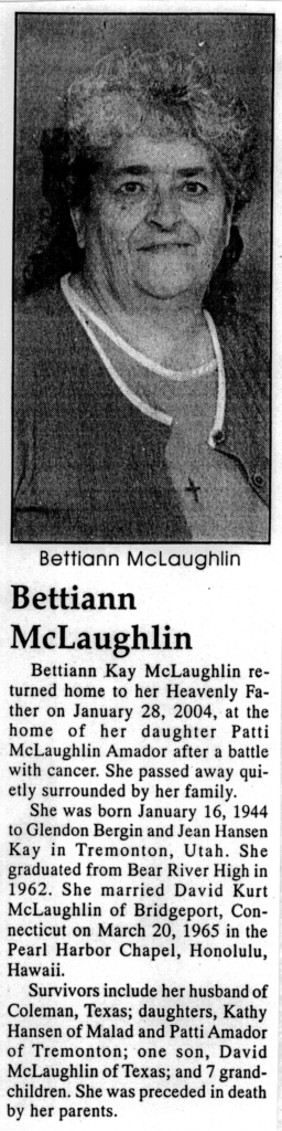 Bettiann Kay NcLaughlin obit