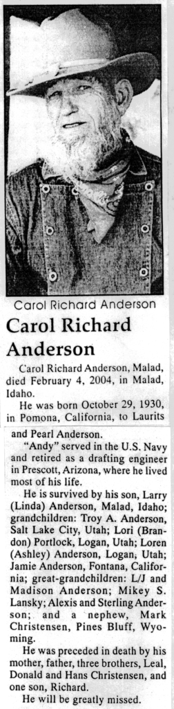 Carol Richard Anderson obit