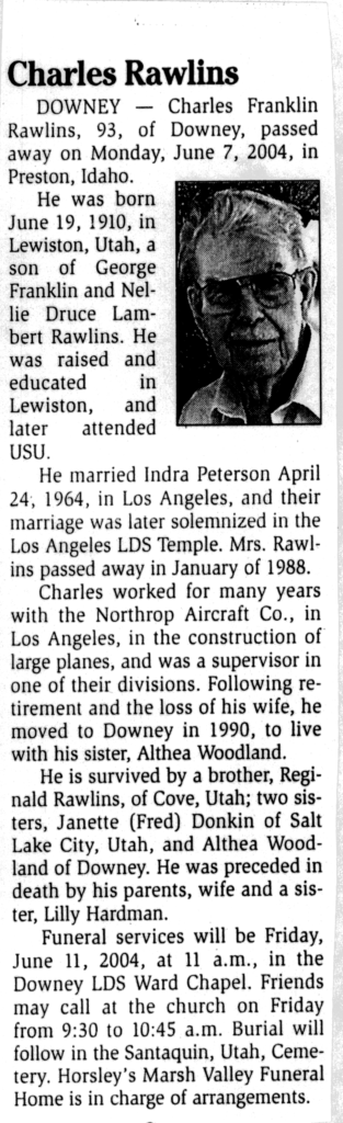 Charles Franklin Rawlins obit