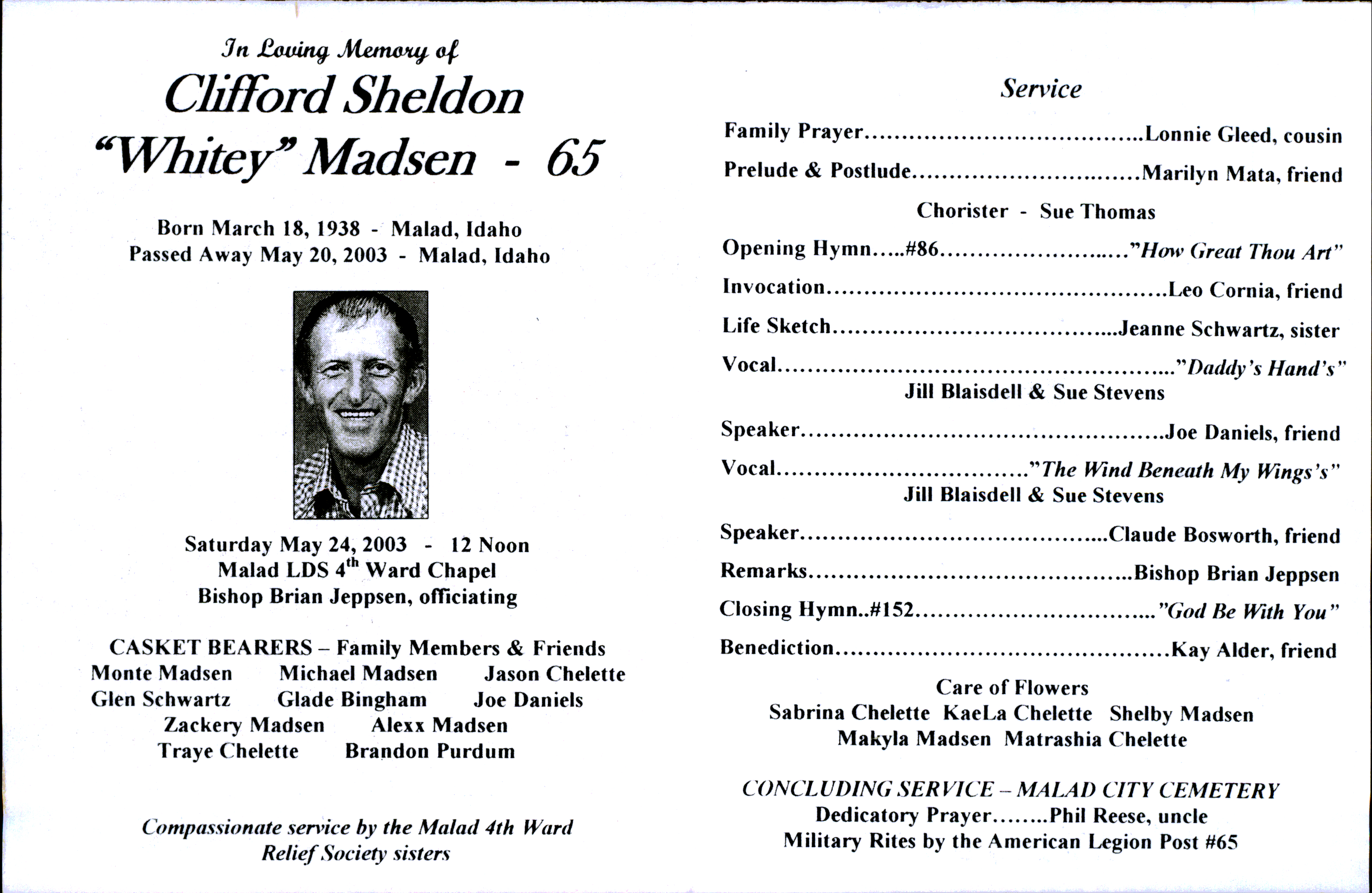 Clifford Sheldon (Whitey) Madsen program
