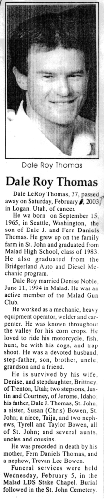 Dale LeRoy Thomas obit