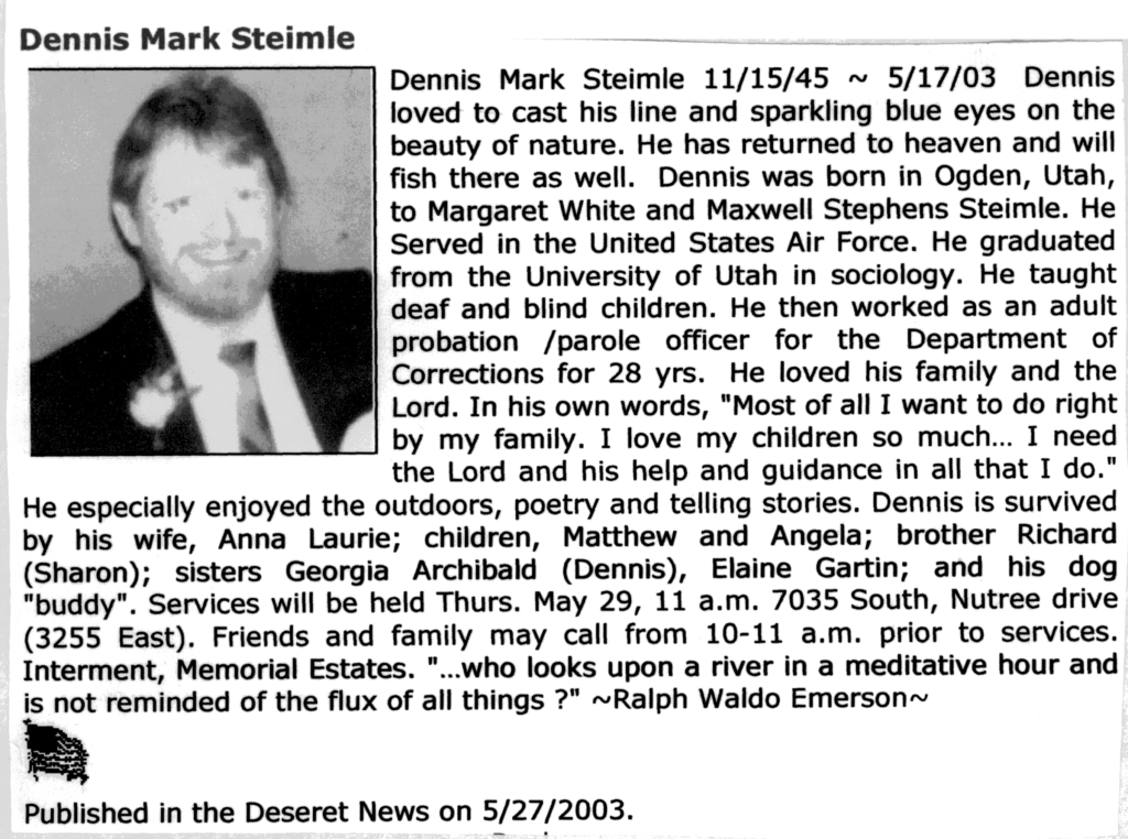 Dennis Mark Steimle obit