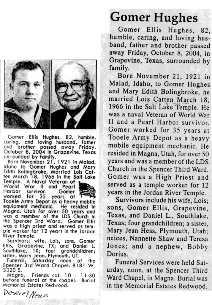 Gomer Ellis Hughes obit