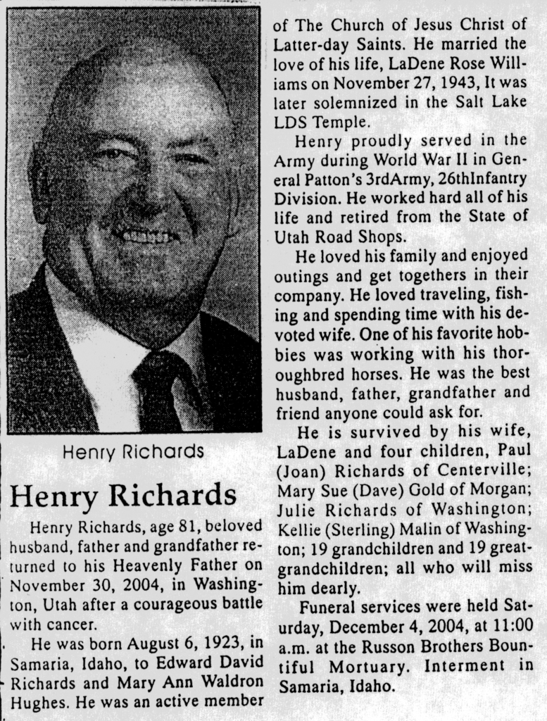 Henry Richards obit