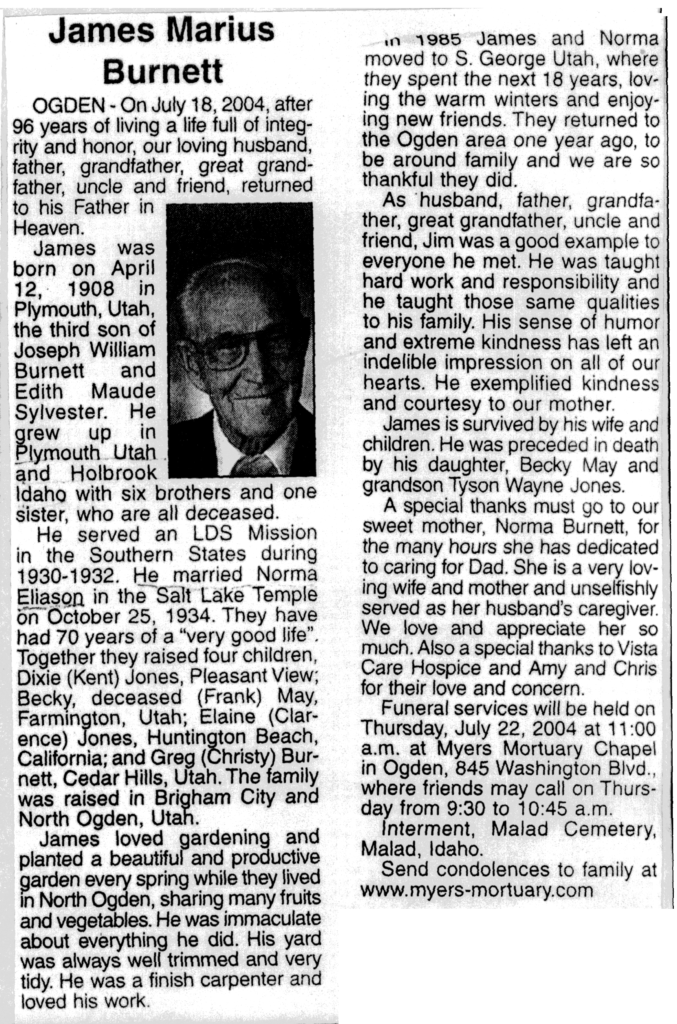 James Marius Burnett obit