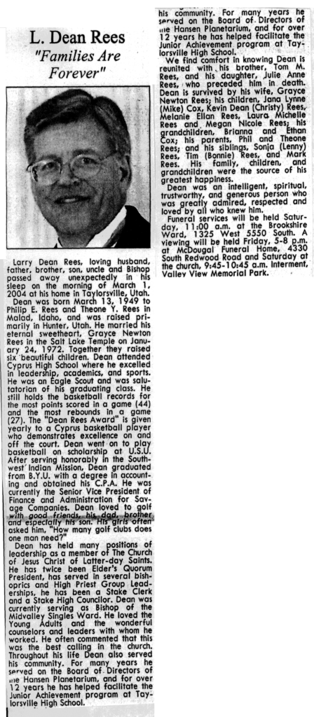 Larry Dean Rees obit