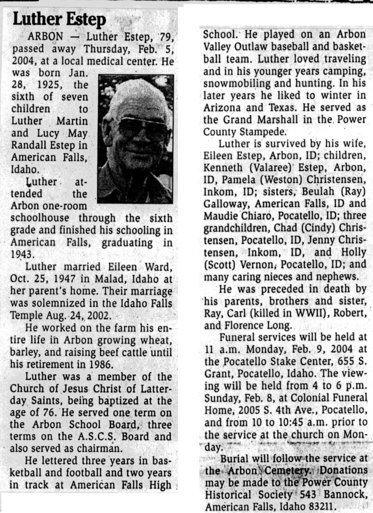 Luther Estep obit