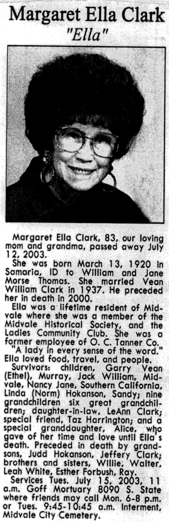 Margaret Ella Clark obit