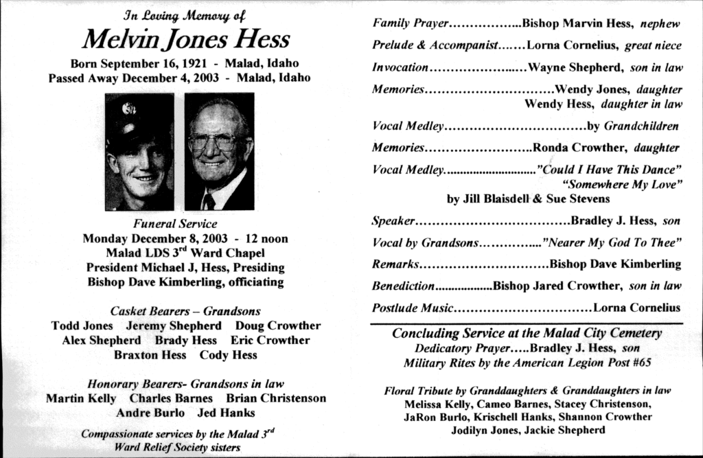 Melvin Jones Hess program