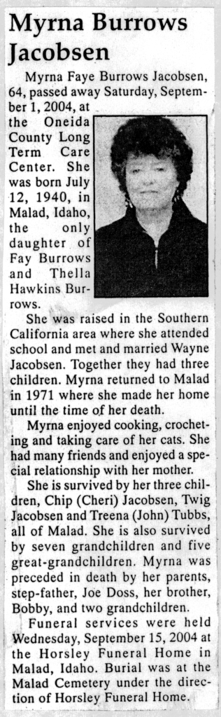 Myrna Burrows Jacobsen obit