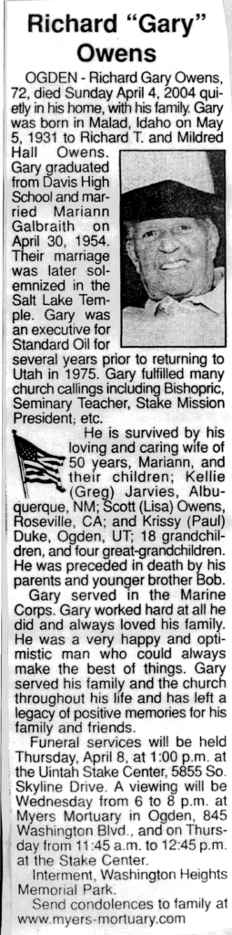 Richard Gary Owens obit