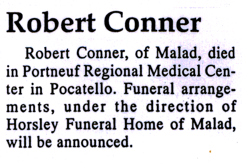 Robert Conner death notice