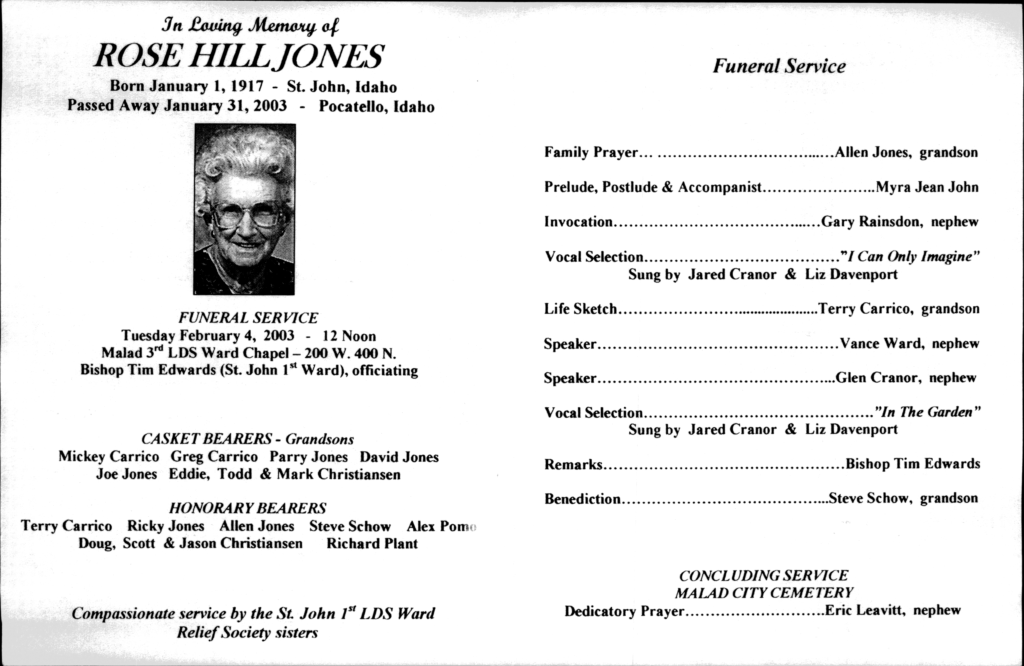 Rose Hill Jones program