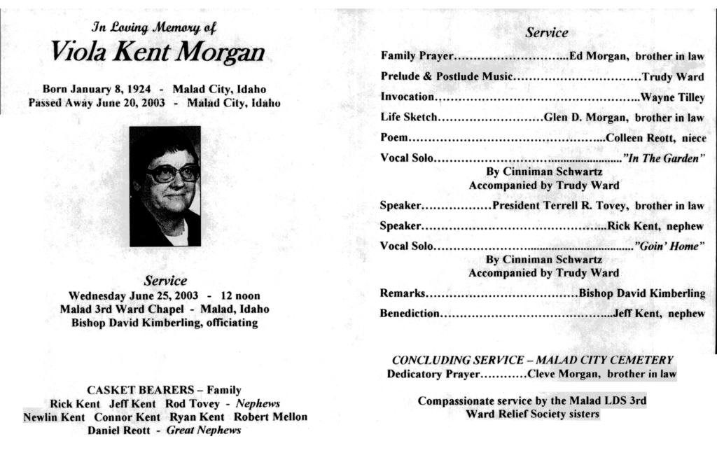 Viola Kent Morgan program