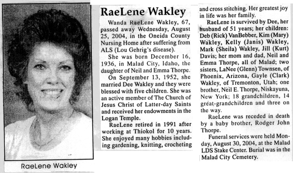 Wanda RaeLene Wakley obit
