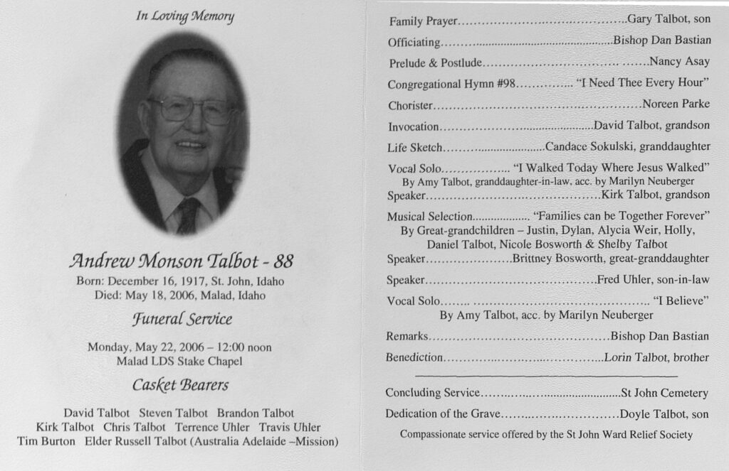 Andrew Monson Talbot program