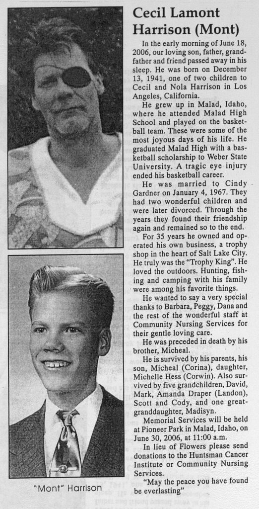 Cecil Lamont (Mont) Harrison obit