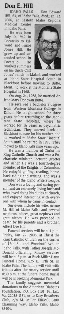 Don Edward Hill obit