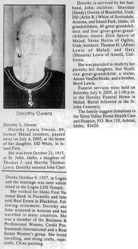 Dorothy Lewis Owens obit