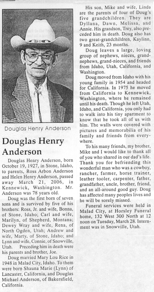 Douglas Henry Anderson obit