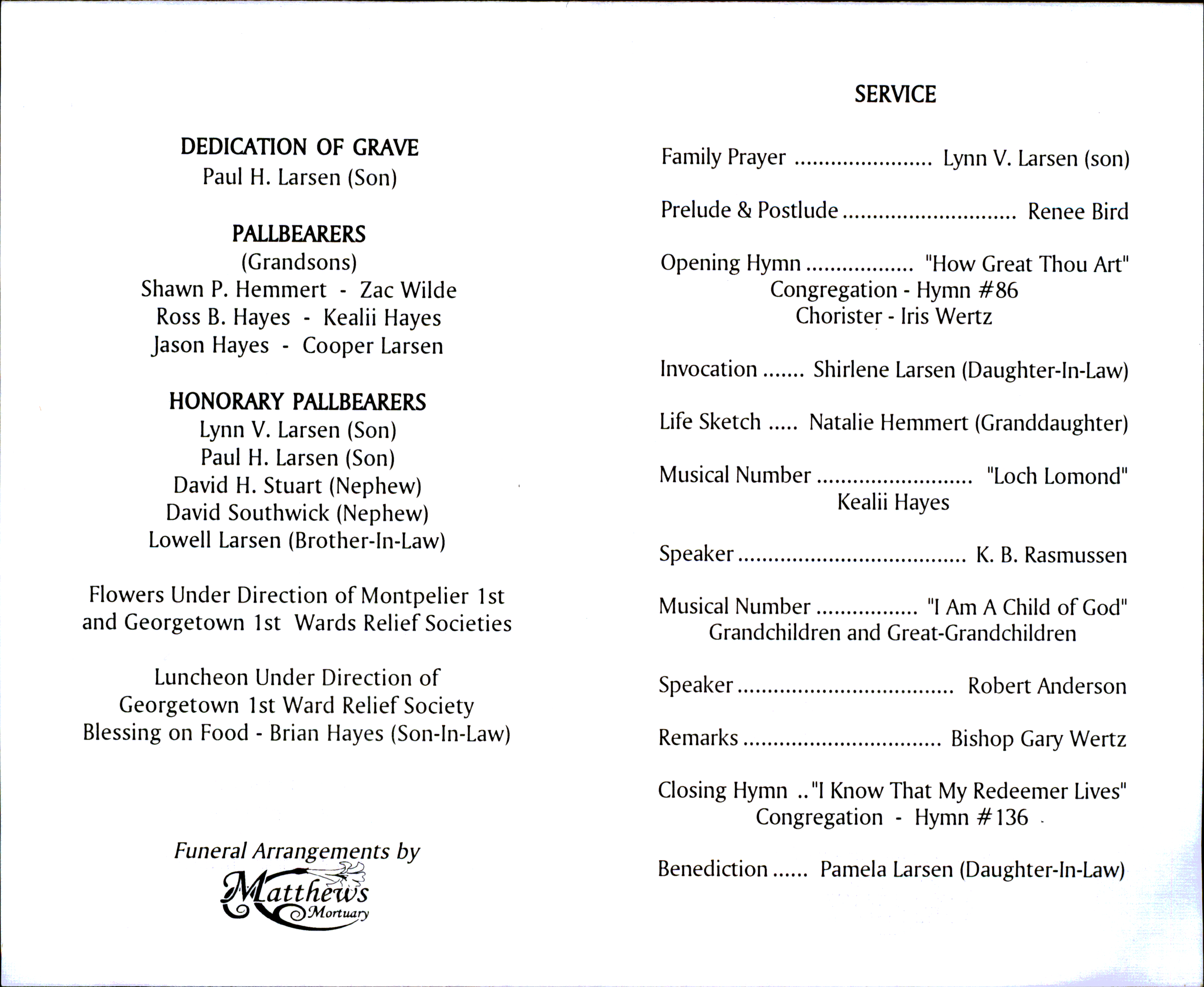 Ila Bell Hughes Larsen program