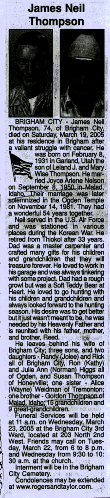 James Neil Thompson obit