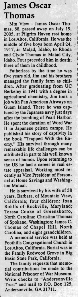 James Oscar Thomas obit