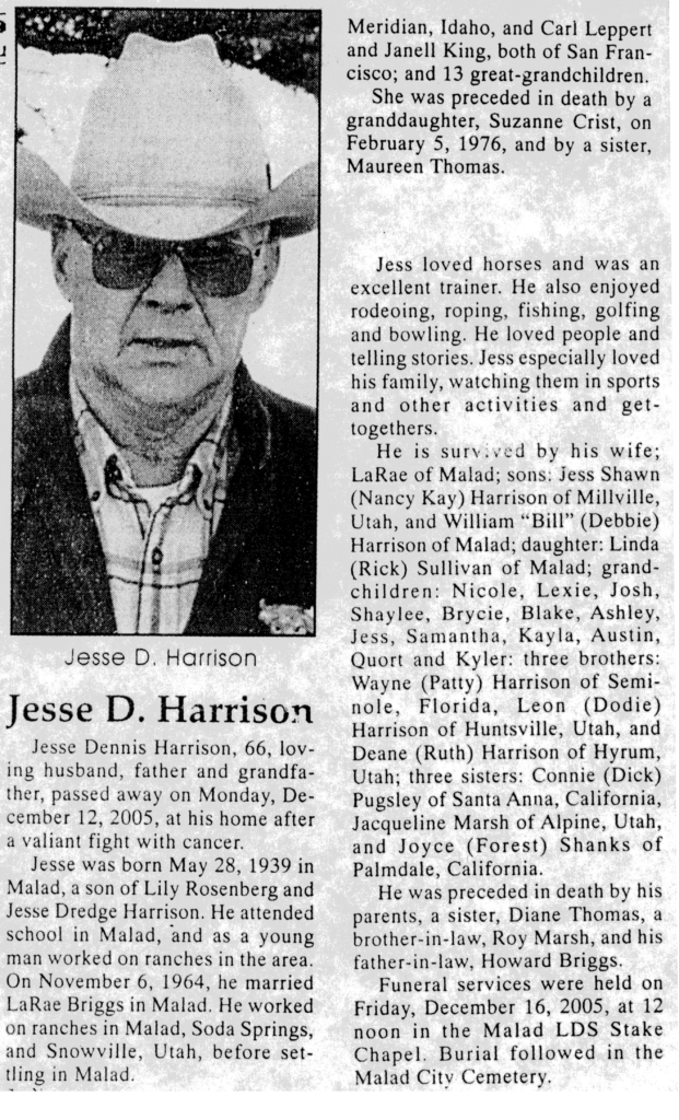 Jesse Dennis Harrison obit