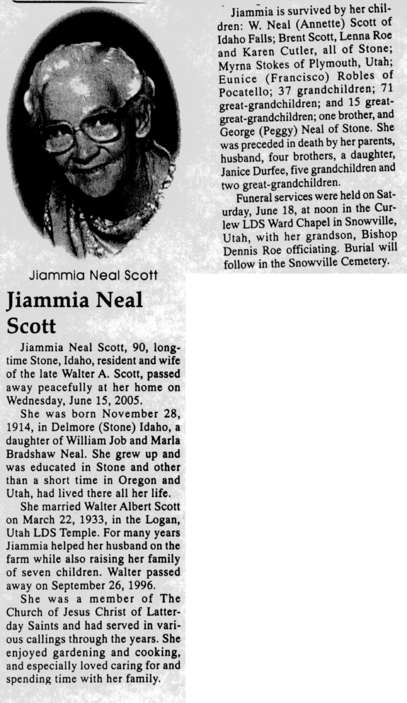 Jiammia Neal Scott obit