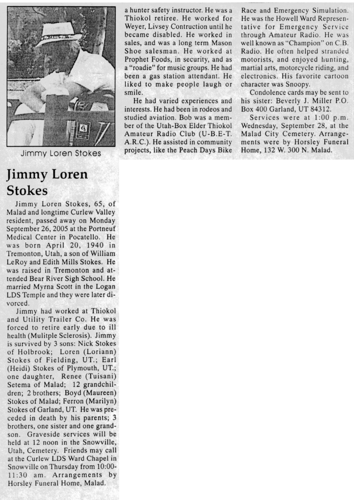 Jimmy Loren Stokes obit
